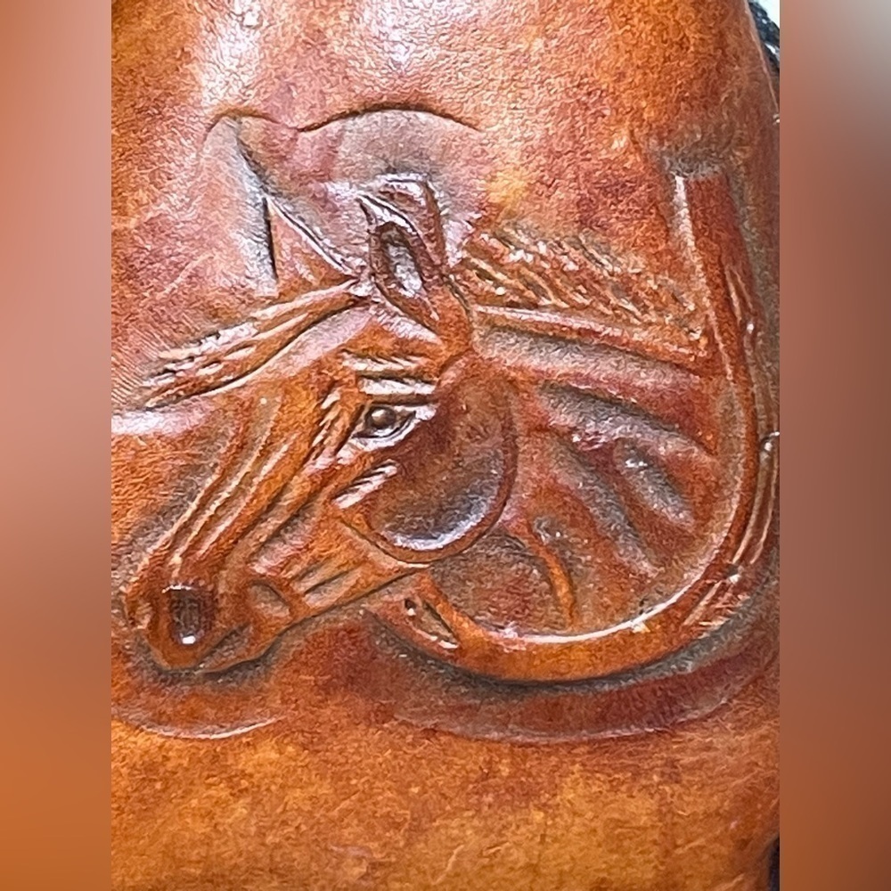 Brown Leather Stamped Novelty Western Cowgirl Cowboy Saddle Purse‌‌‌‌‌‌‌‌‌‌‌‌‌ - Picture 5 of 13
